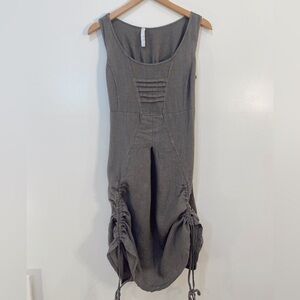 One Italy Linen Side Scrunch Dress